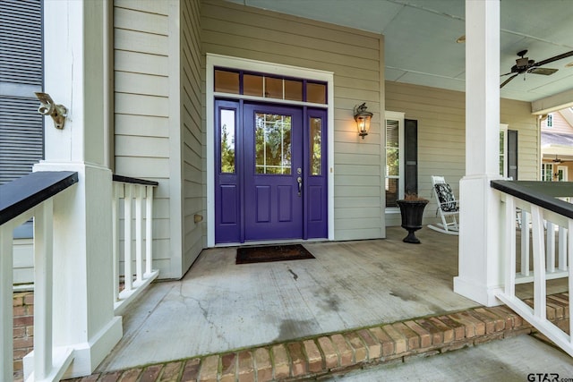 3953 Hanover Pl, Tyler, TX 75701 - entrance to property featuring covered porch and ceiling fan