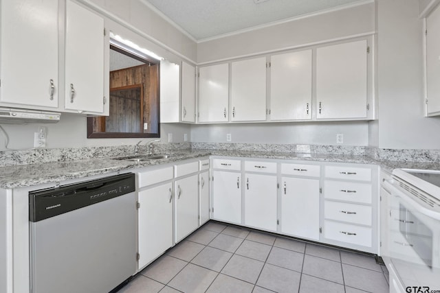 kitchen with white cabinetry and stainless steel dishwasher