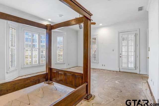 entrance foyer featuring visible vents and baseboards