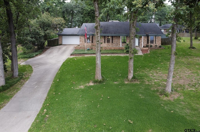 17617 Carol Cir, Flint, TX 75762 - view of front of property with a garage, brick siding, driveway, and roof with shingles