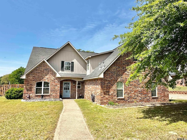 view of front property with a front lawn