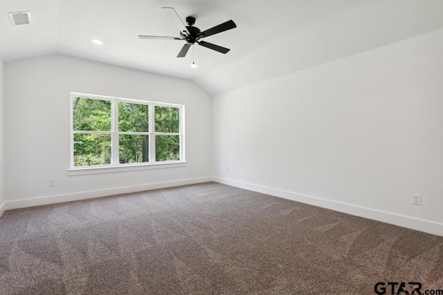 16234 Crossing Cir, Lindale, TX 75771 - carpeted empty room featuring visible vents, baseboards, and lofted ceiling