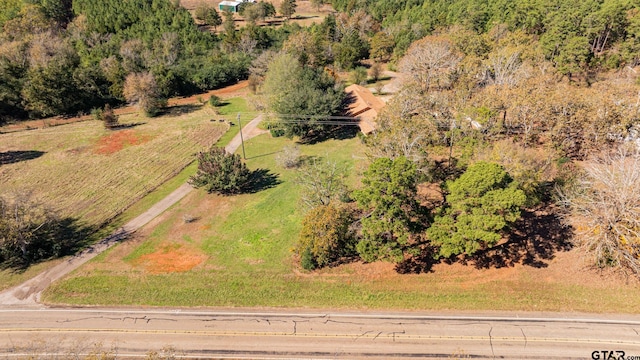 aerial view with a rural view