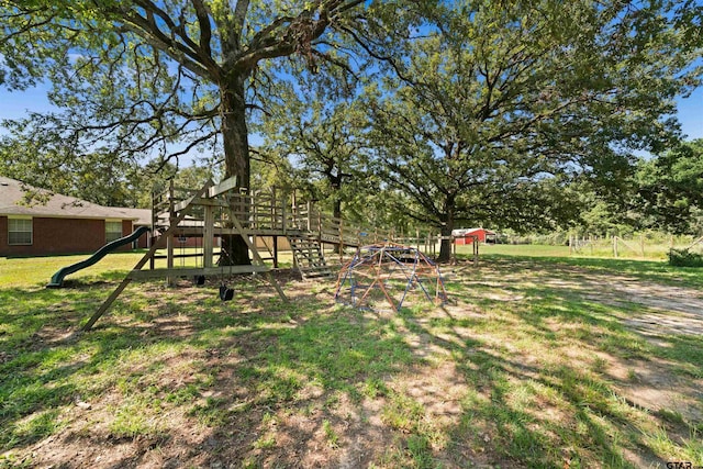 view of yard with a playground