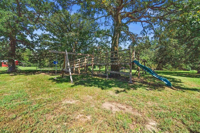 view of play area with a lawn