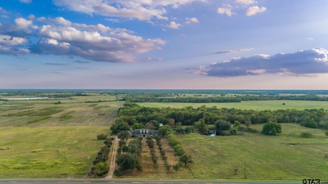 drone / aerial view with a rural view