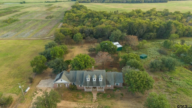 drone / aerial view featuring a rural view