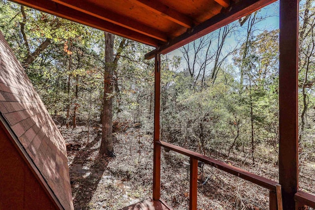114 Taos, Mount Vernon, TX 75457 - wooden deck with a wooded view