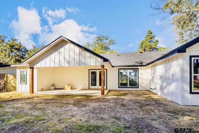 rear view of property with a patio