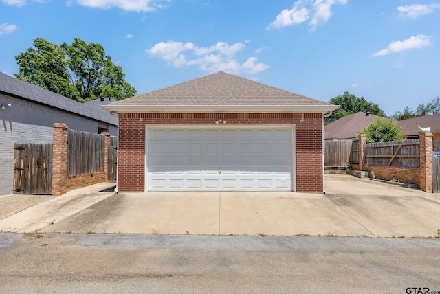 view of garage