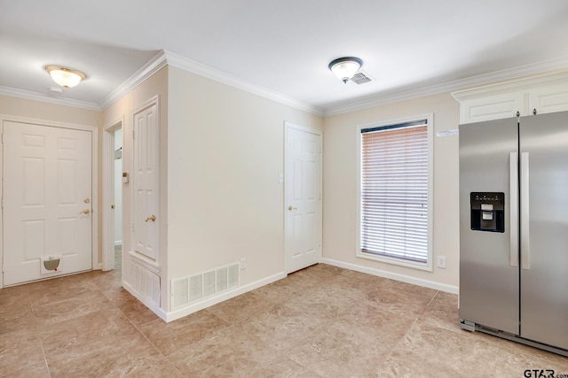 interior space featuring crown molding