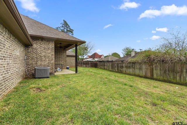607 Main St, Bullard, TX 75757 - view of yard with central AC unit and a patio area