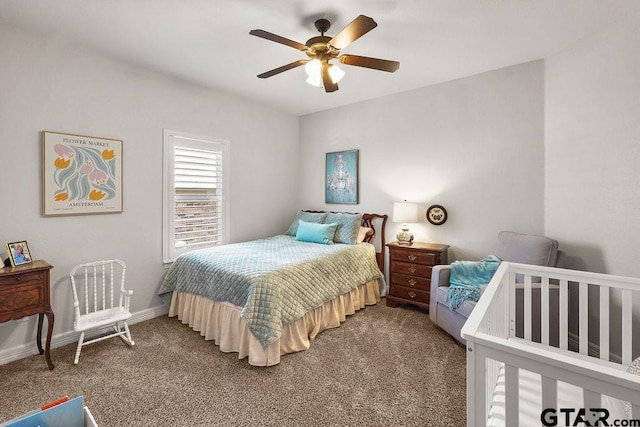 4133 Colina Trl, Tyler, TX 75707 - carpeted bedroom with a ceiling fan and baseboards