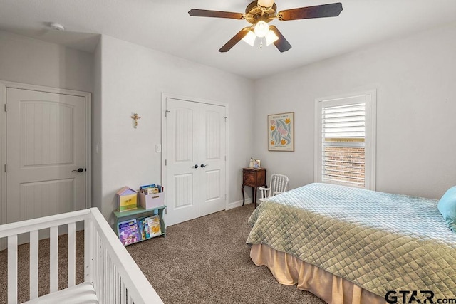4133 Colina Trl, Tyler, TX 75707 - carpeted bedroom with a closet and ceiling fan