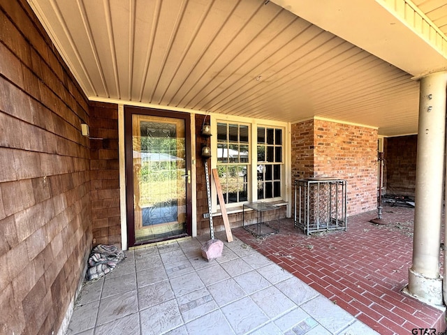 property entrance with french doors