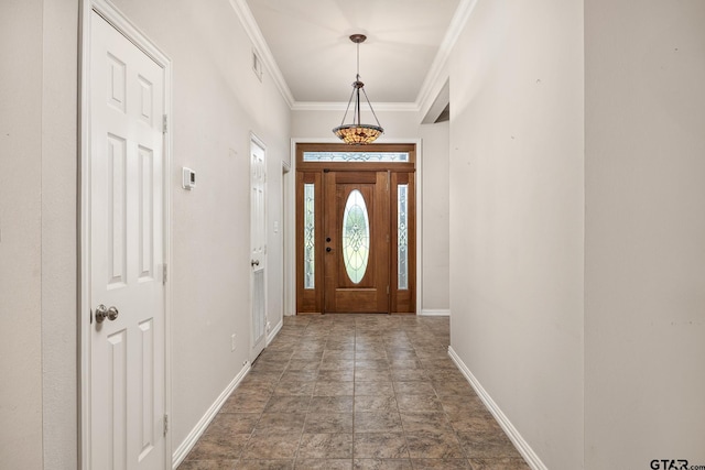 22886 County Road 422, Lindale, TX 75771 - doorway featuring crown molding and stone finish flooring