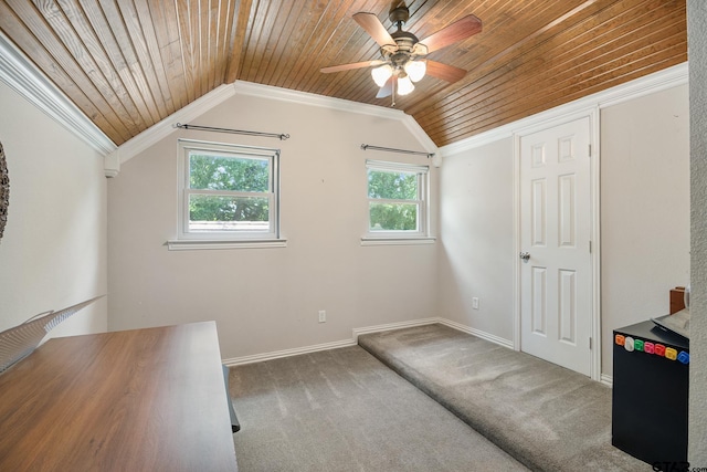 22886 County Road 422, Lindale, TX 75771 - unfurnished office featuring wooden ceiling, a ceiling fan, lofted ceiling, and carpet floors