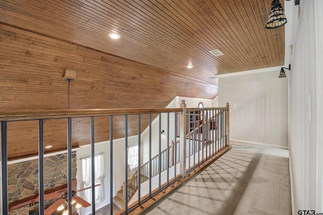 22886 County Road 422, Lindale, TX 75771 - corridor featuring wooden ceiling, crown molding, and recessed lighting