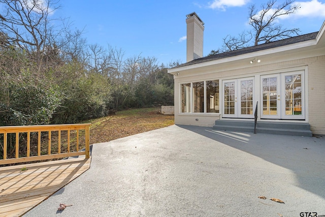 view of patio featuring french doors