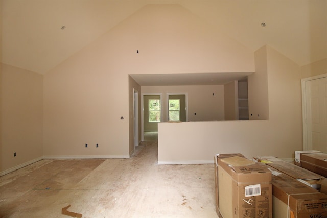 16954 Deer Run Rd, Flint, TX 75762 - unfurnished room with high vaulted ceiling