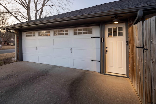 view of garage