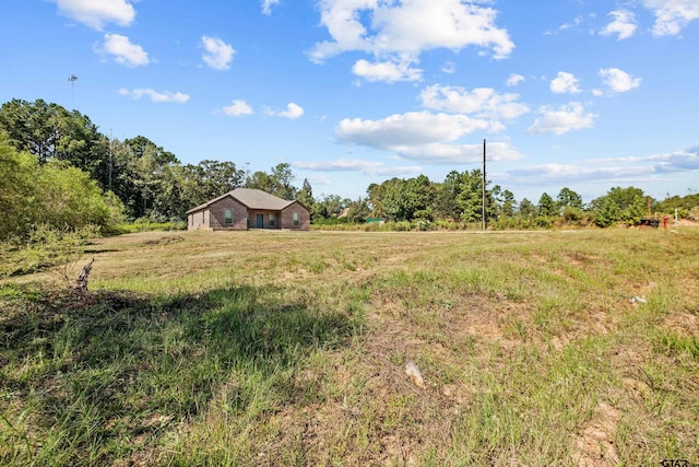 view of yard with a rural view