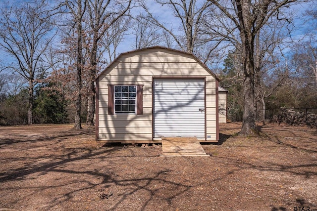 view of shed