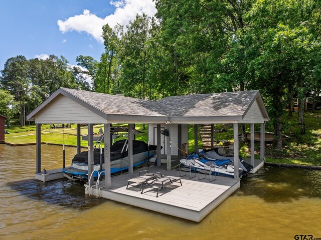 1509 Panther Creek Pass, Mount Vernon, TX 75457 - dock featuring a water view and boat lift