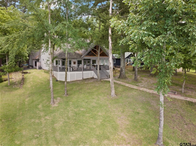 1509 Panther Creek Pass, Mount Vernon, TX 75457 - view of front of house featuring a front yard and covered porch