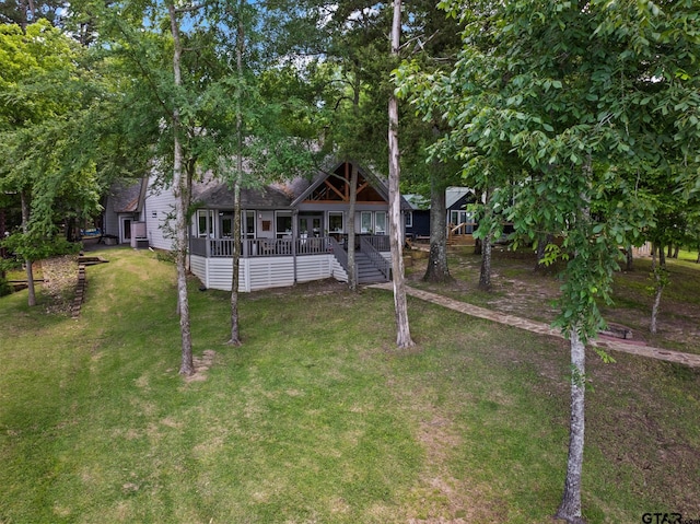 1509 Panther Creek Pass, Mount Vernon, TX 75457 - view of front of home with a front lawn and a porch