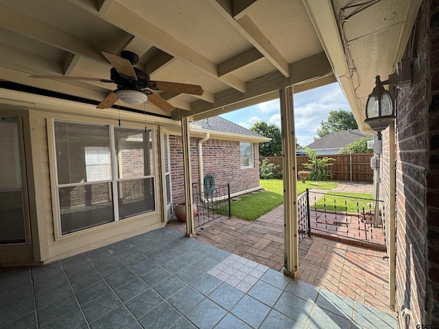 2414 Stillwater Dr, Mesquite, TX 75181 - view of patio with ceiling fan