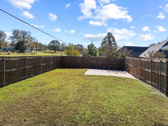 view of yard featuring a patio