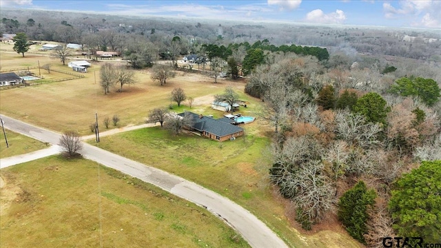 drone / aerial view with a rural view