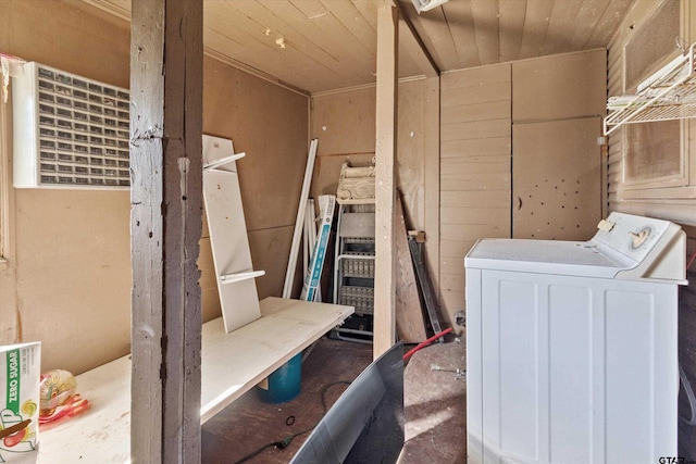 clothes washing area with independent washer and dryer