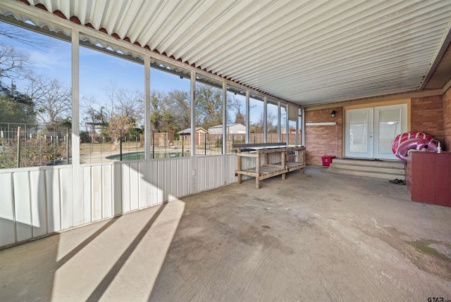 view of unfurnished sunroom