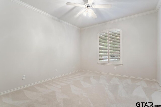 6529 Salisbury Ln, Tyler, TX 75703 - empty room featuring carpet, a ceiling fan, ornamental molding, and baseboards