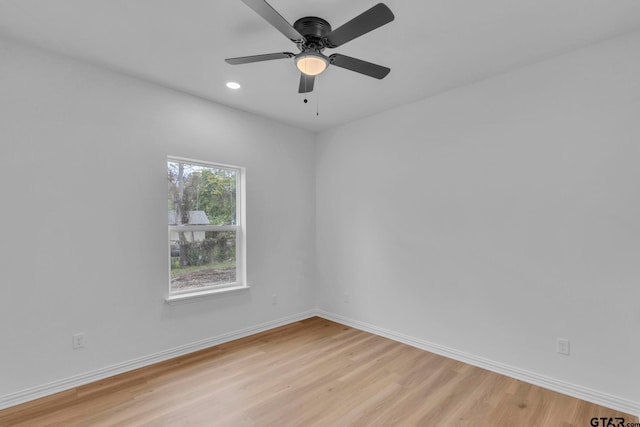 1410 W Connally St, Tyler, TX 75701 - empty room featuring light wood-style flooring, recessed lighting, and a ceiling fan