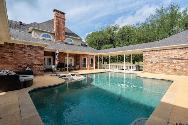 1881 Valley Vw, Tyler, TX 75701 - outdoor pool with a patio area and french doors