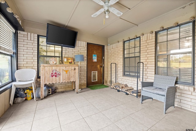 view of patio with ceiling fan