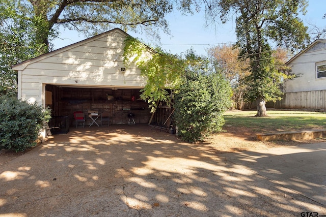 view of garage