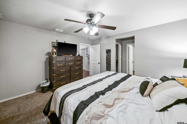 414 Tara Ln, Troup, TX 75789 - bedroom with carpet floors and ceiling fan