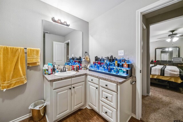 414 Tara Ln, Troup, TX 75789 - ensuite bathroom with vanity and a ceiling fan