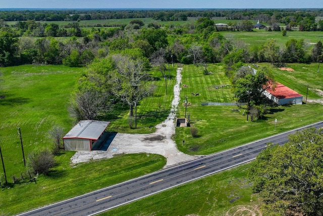 drone / aerial view with a rural view