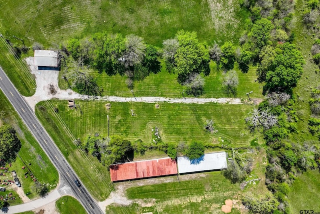 aerial view with a rural view