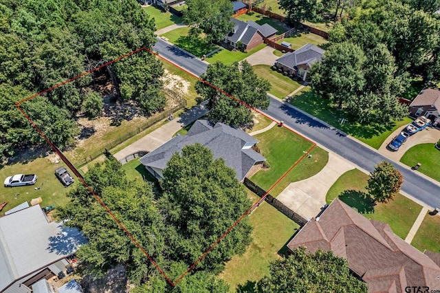 drone / aerial view with a residential view