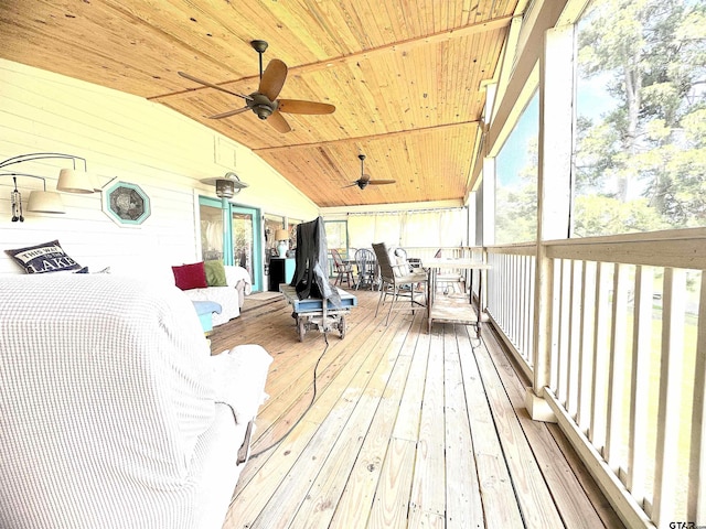 668 Omaha Dr, Omaha, TX 75571 - wooden terrace with a ceiling fan and outdoor dining area