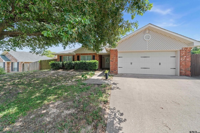 single story home with a garage