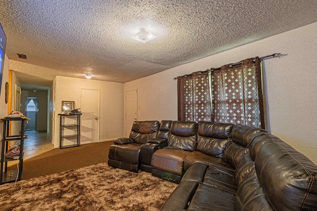 2114 Martin Luther King Blvd, Palestine, TX 75803 - living area with a textured ceiling, a textured wall, and carpet