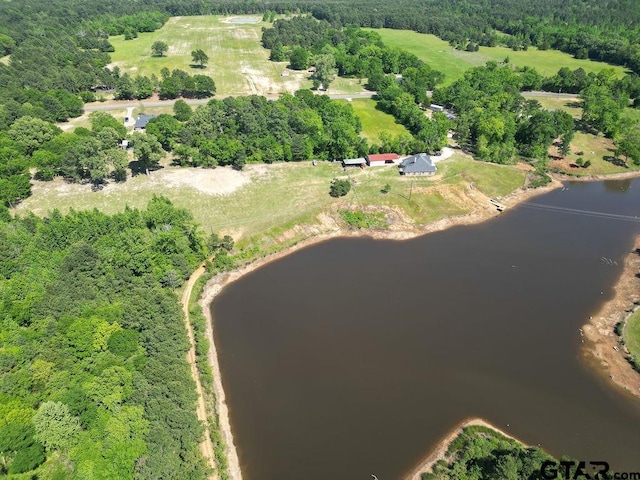 bird's eye view with a rural view and a water view