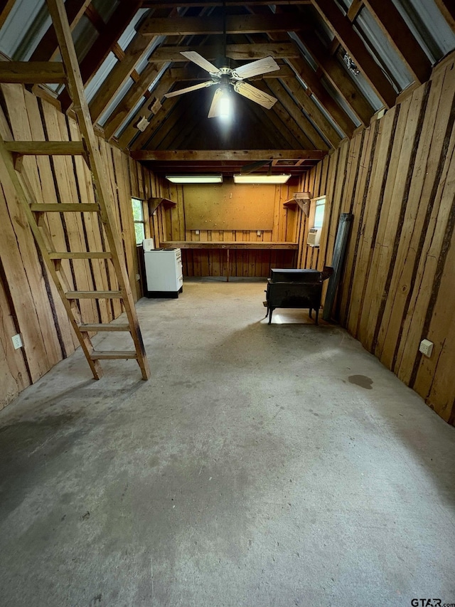 misc room featuring vaulted ceiling and pool table